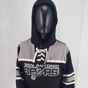 NBA San Antonio Spurs Mitchell & Ness Black Hoodie Men's Medium Long Sleeve